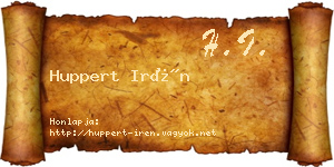 Huppert Irén névjegykártya