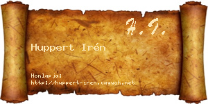 Huppert Irén névjegykártya